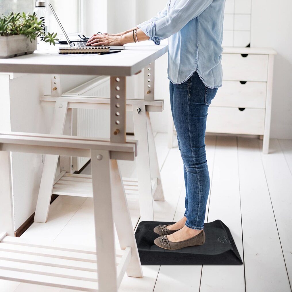 KOMFOTT Standing Mat for Stand up Desk w/ Foot Massage Points Diverse Terrain & Beveled Edges