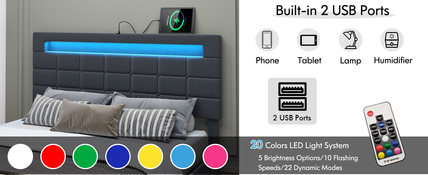 bed frame with chaging station