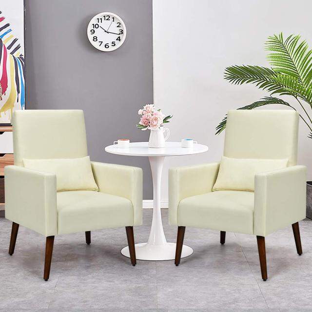 KOMFOTT Upholstered Rocking Chair, Modern High Back Armchair, Comfortable Rocker with Fabric Padded Seat, Waist Pillow