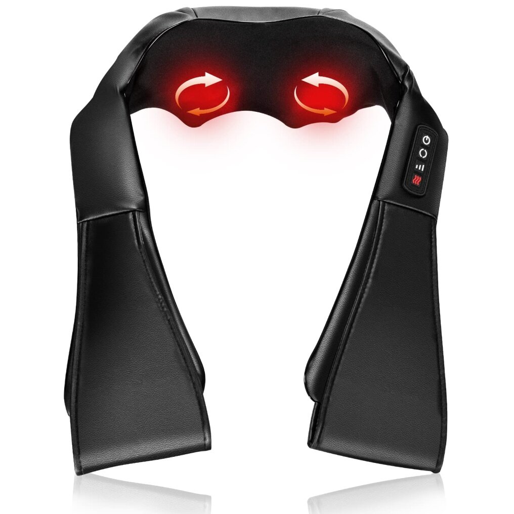 KOMFOTT Shiatsu Neck Back and Shoulder Massager w/Heat, Deep Tissue 3D Kneading Massage Pillow