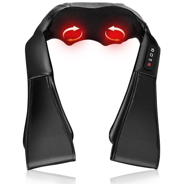 KOMFOTT Shiatsu Neck Back and Shoulder Massager w/Heat, Deep Tissue 3D Kneading Massage Pillow