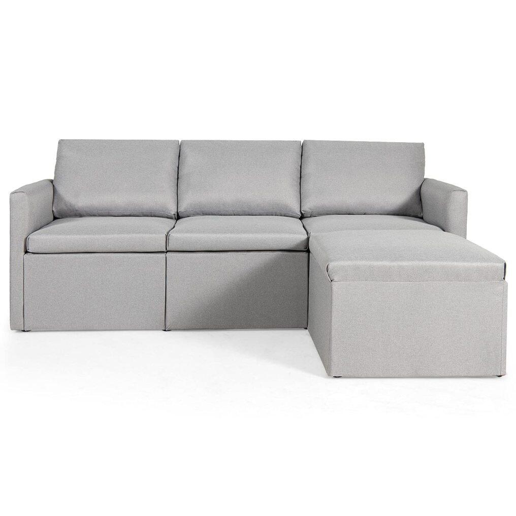 KOMFOTT Modern L-Shaped Convertible Sectional Sofa Couch with Reversible Chaise