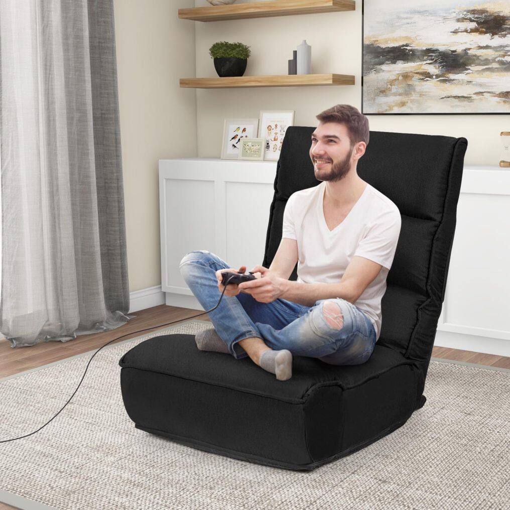 KOMFOTT  Folding Floor Lounge Chair with 5-Position Adjustable Head & 4-Position Adjustable Backrest