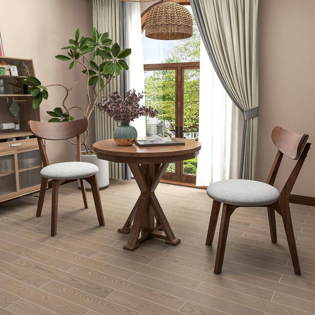 KOMFOTT Dining Chairs Set of 2/4, Mid-Century Modern Kitchen & Dining Chairs with Curved Back and Cushioned Seat