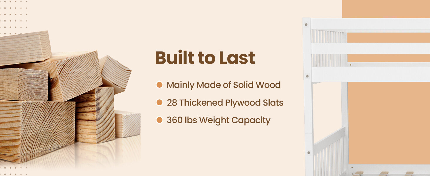 Solid Wood Trundle Bed Frame