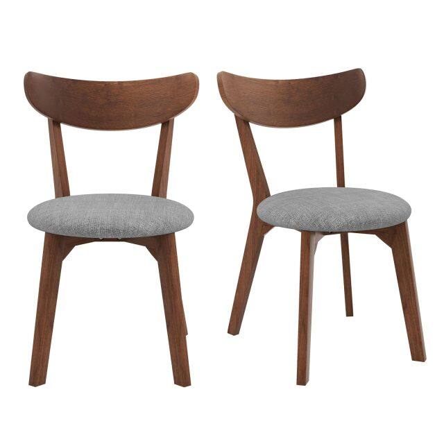 KOMFOTT Dining Chairs Set of 2/4, Mid-Century Modern Kitchen & Dining Chairs with Curved Back and Cushioned Seat