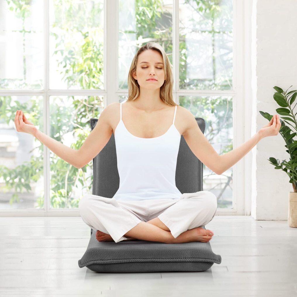 KOMFOTT Adjustable Mesh Floor Sofa Chair, 6-Position Multi-Angle Padded Floor Chair