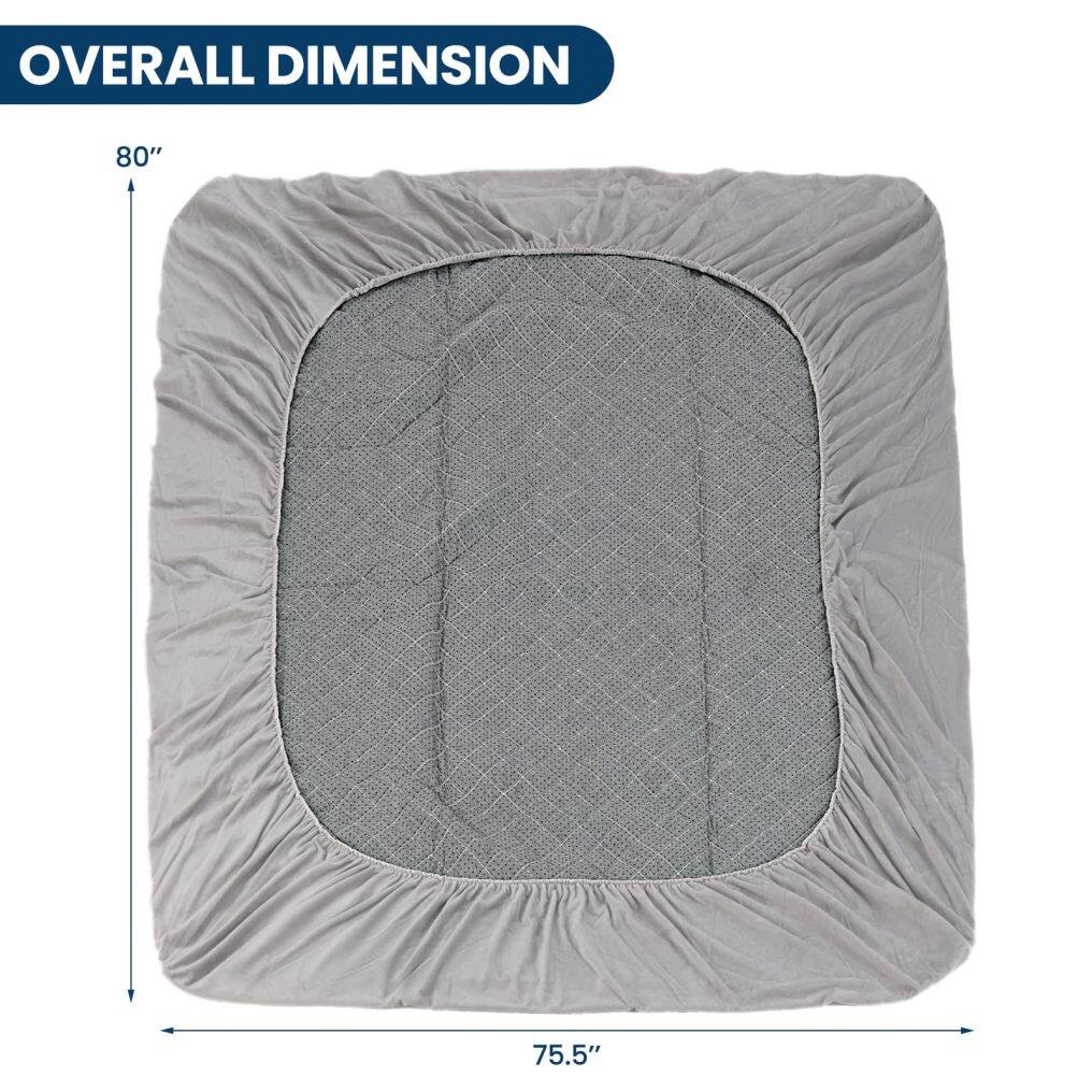 KOMFOTT Mattress Topper Cover, Soft Velvet Mattress Protector with Deep Pockets, Elastic Sides & Anti-Slip Bottom