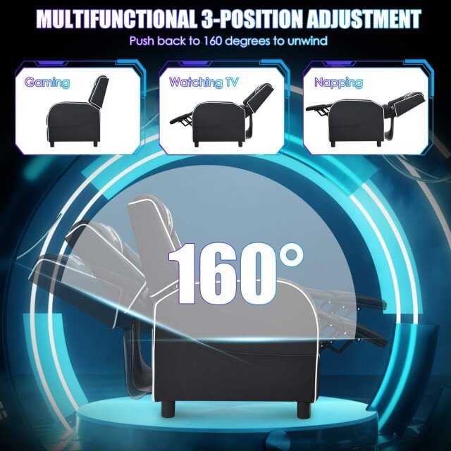 KOMFOTT Adjustable Massage Gaming Chairs for Adults w/Footrest, Remote Control & Side Pocket