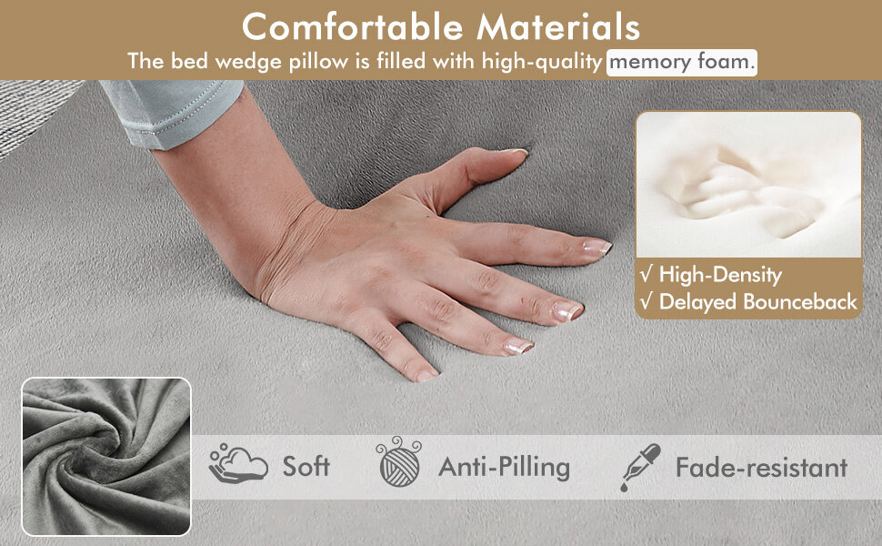 Wedge Pillow with Soft Washable Cover