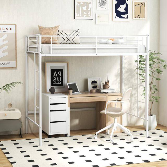 KOMFOTT Metal Loft Bed Frame Twin Size