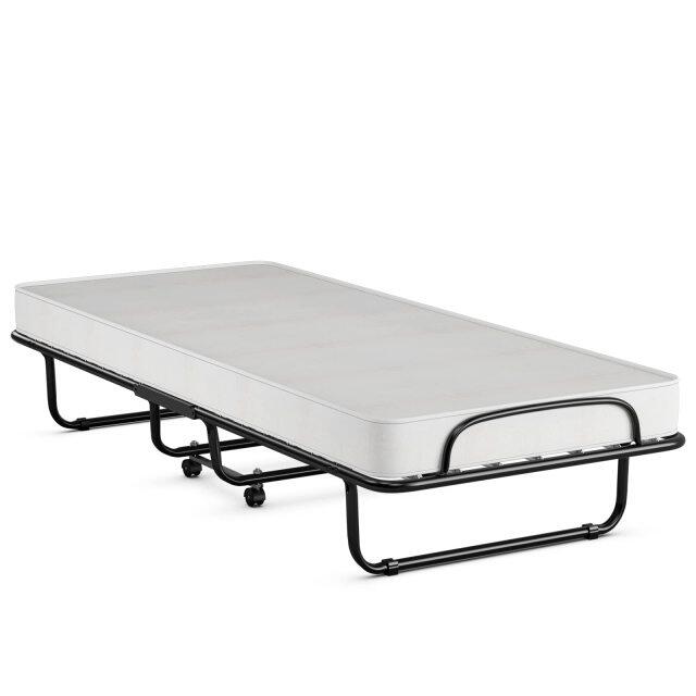 KOMFOTT Portable Rollaway Bed with 4" Memory Foam Mattress for Adults and Guests