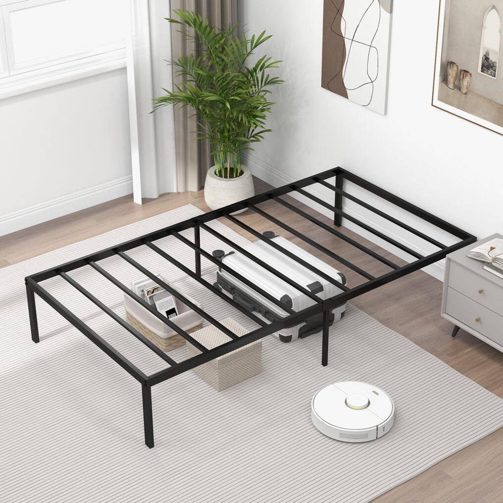 KOMFOTT 14-Inch Twin Size Metal Platform Bed Frame, Heavy-Duty Metal Bed Base