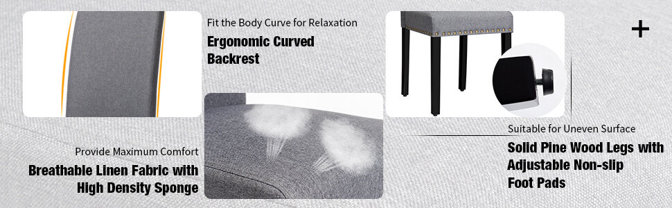 Fabric Dining Chairs Set