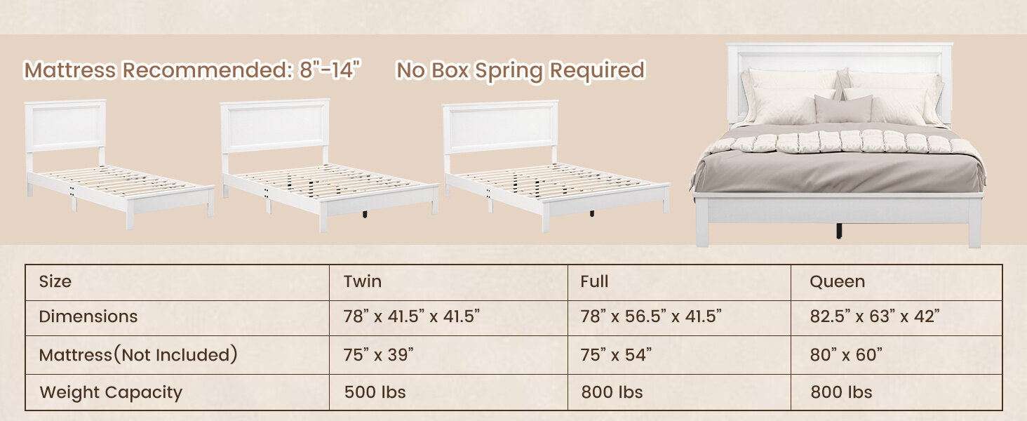 platform bed frame queen size