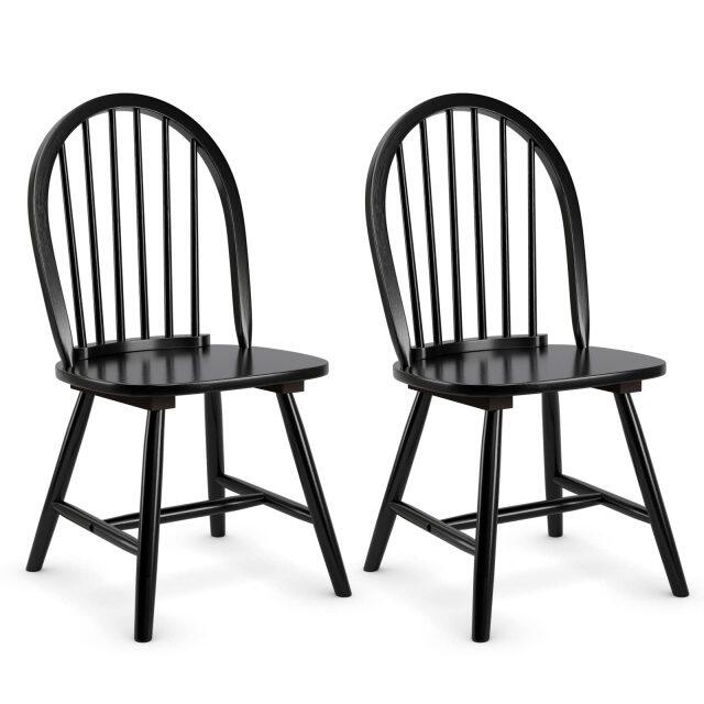 KOMFOTT Set of 2 Windsor Chairs, Wood Dining Chairs