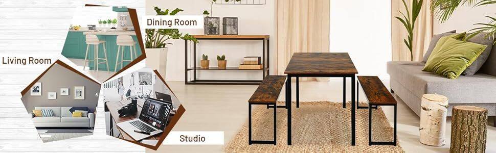 kitchen table with 2 benches