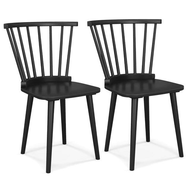 KOMFOTT Wood Dining Chairs Set of 2/4, Windsor Dining Chairs with High Spindle Back