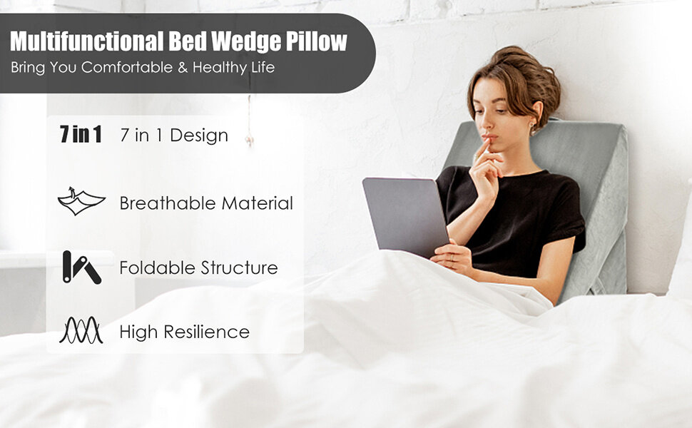 KOMFOTT versatile comfortable bed wedge pillow for headboard