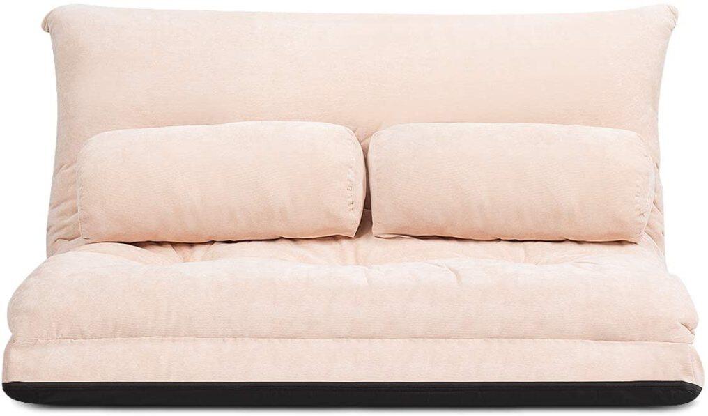 KOMFOTT Foldable Floor Lazy Sofa with 2 Pillows