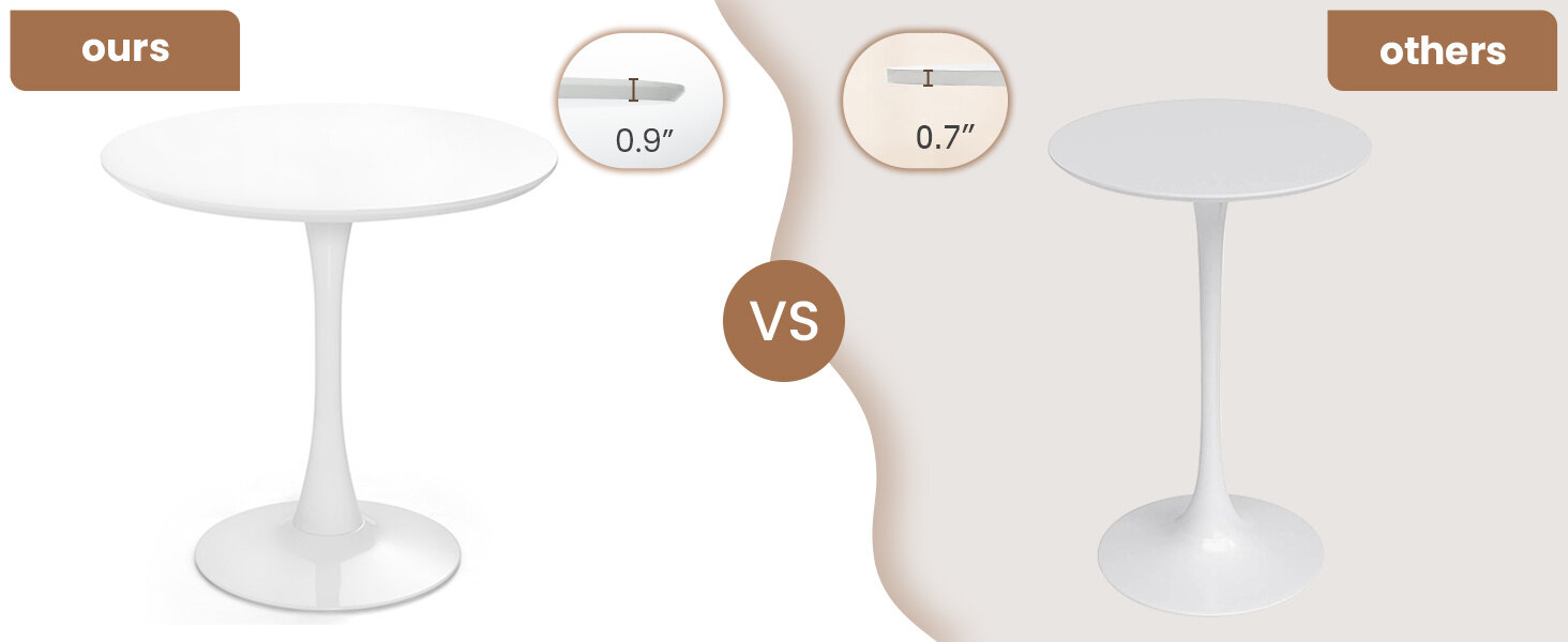 0.9” Thick Round Dining Table