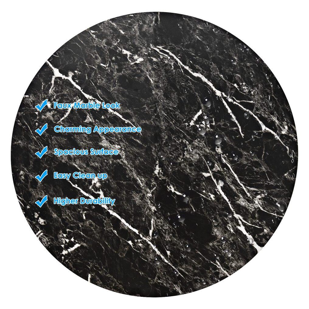 KOMFOTT Round Pub Table Height Adjustable, 360° Swivel Cocktail Pub Table with Sliver Leg and Base