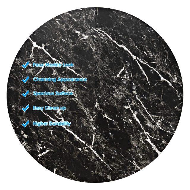 KOMFOTT Round Pub Table Height Adjustable, 360° Swivel Cocktail Pub Table with Sliver Leg and Base