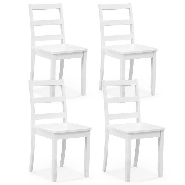 KOMFOTT Wood Dining Chairs Set of 2/4 with Solid Rubber Wood Legs, Non-Slip Foot Pads