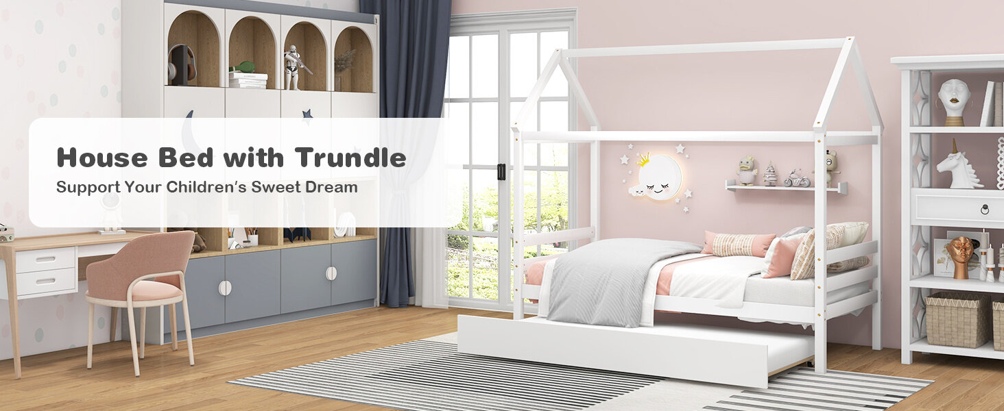 House Bed with Trundle