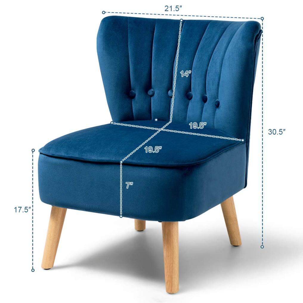 KOMFOTT Modern Velvet Accent Chair | Small Upholstered Leisure Sofa Chair