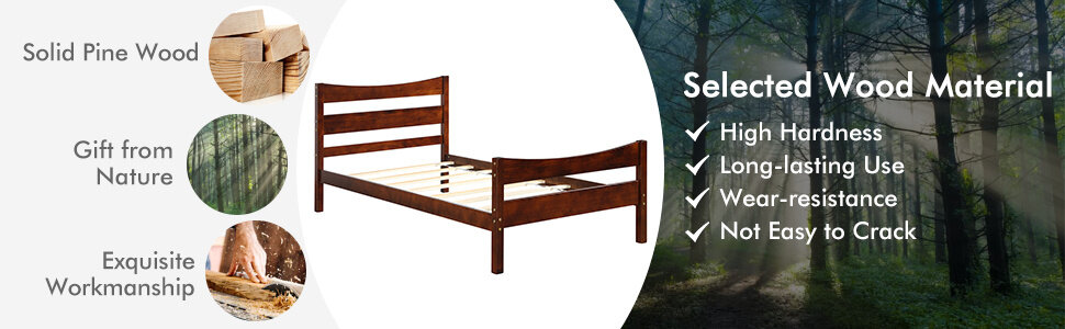 Wood Bed Frame Twin Size