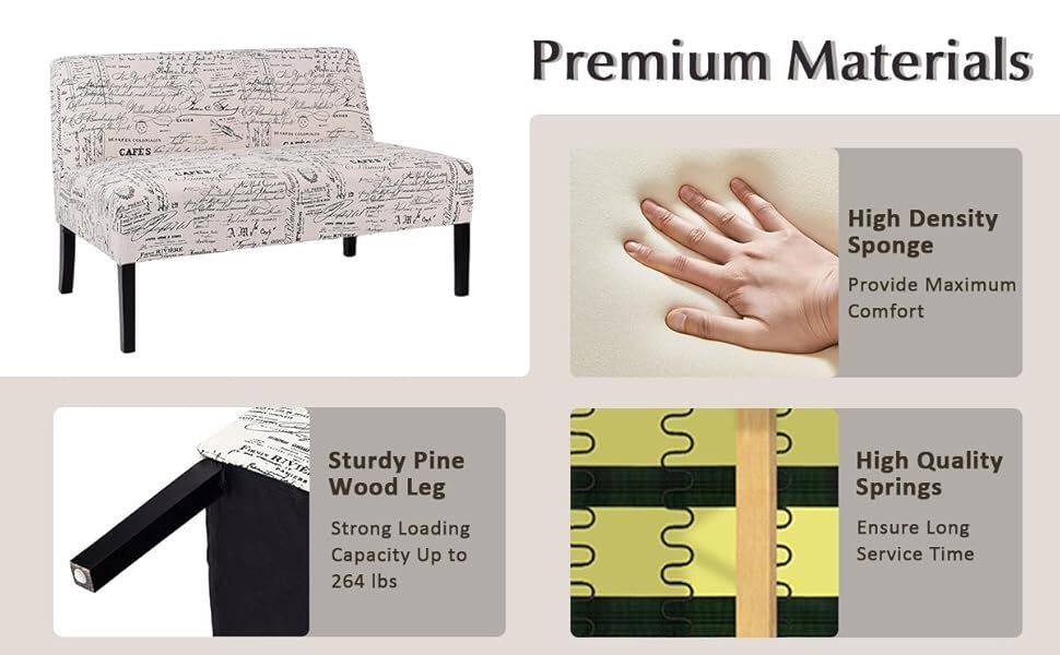 Armless Loveseat Sofa