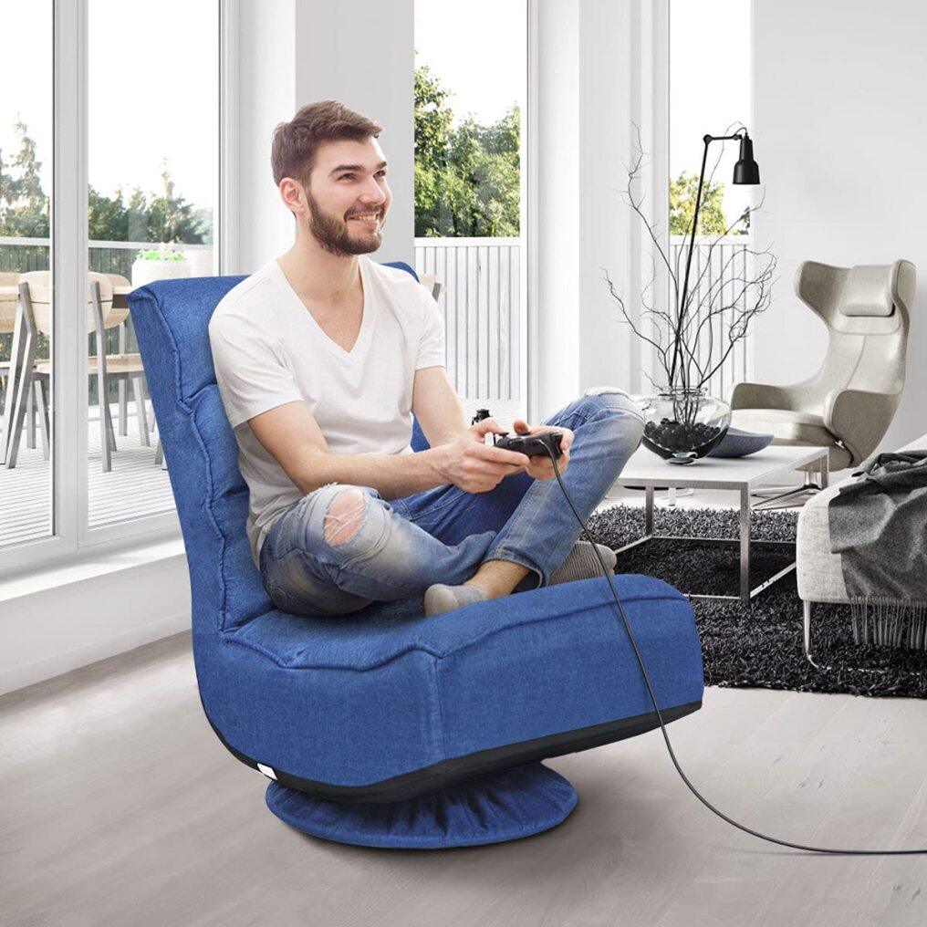 KOMFOTT 360 Degree Swivel Gaming Chair, 6 Position Adjustable Folding Floor Chair