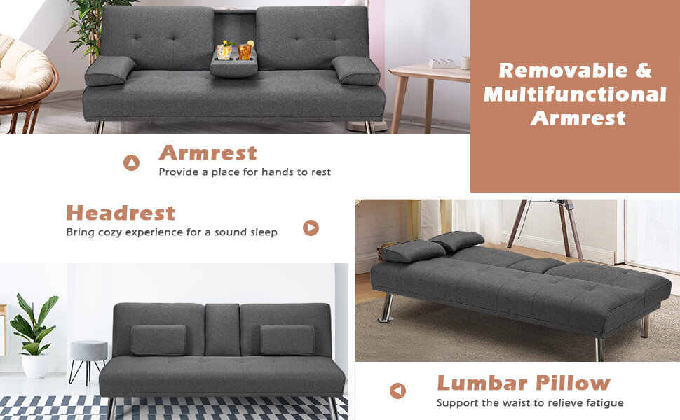 Modern Convertible Futon Sofa Bed