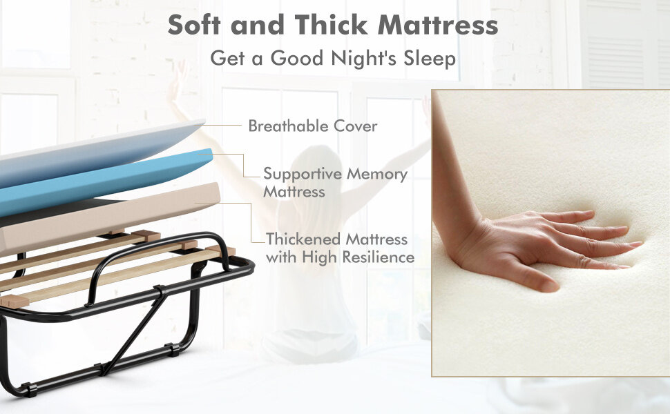 folding bed with mattress