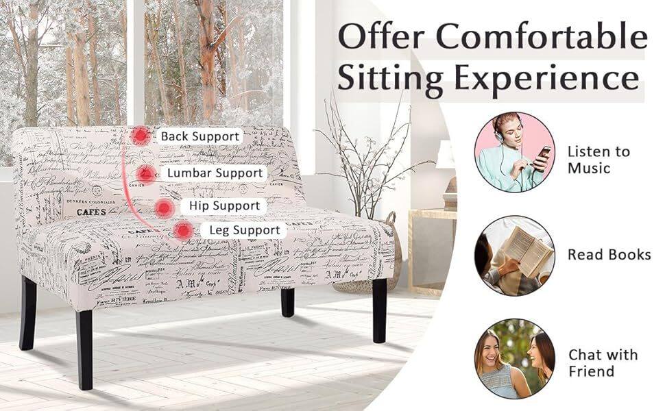 Armless Loveseat Sofa