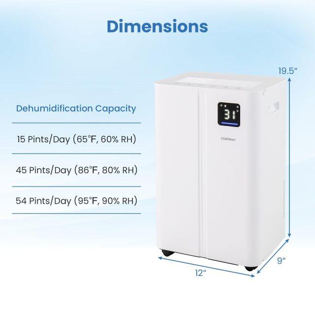 54 Pints Dehumidifier for Basement