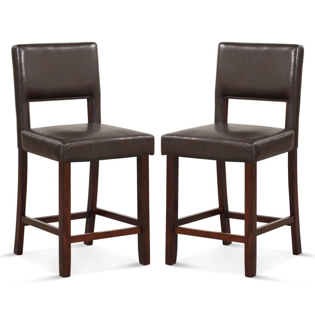 Bar Stools Set of 2/4 Linen 24.5 Inch Counter Height Chairs