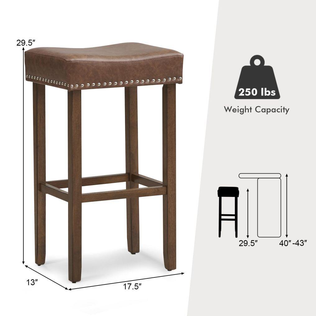 Bar Stools Set of 2/4 29.5-Inch Bar Height Saddle Stools