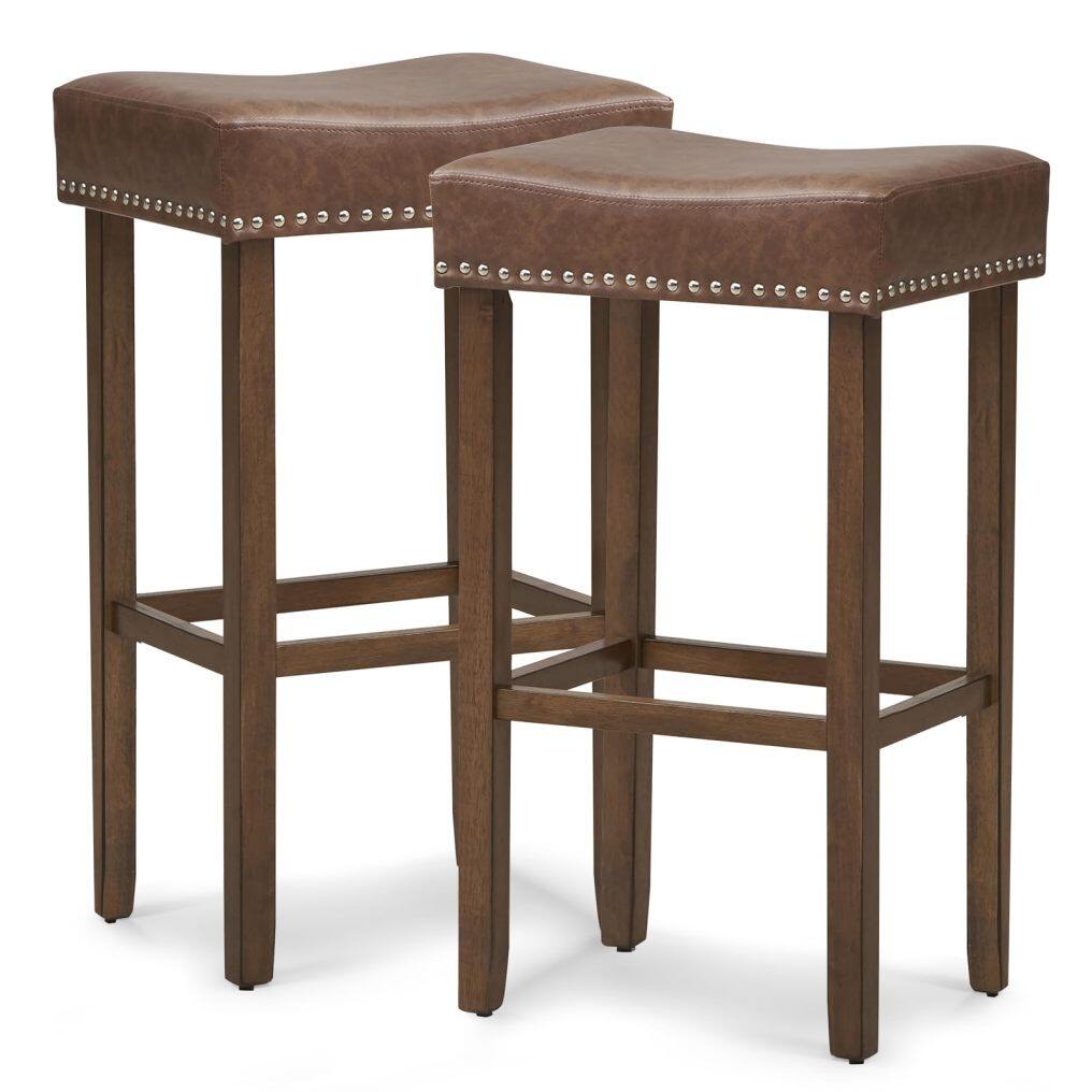 Bar Stools Set of 2/4 29.5-Inch Bar Height Saddle Stools