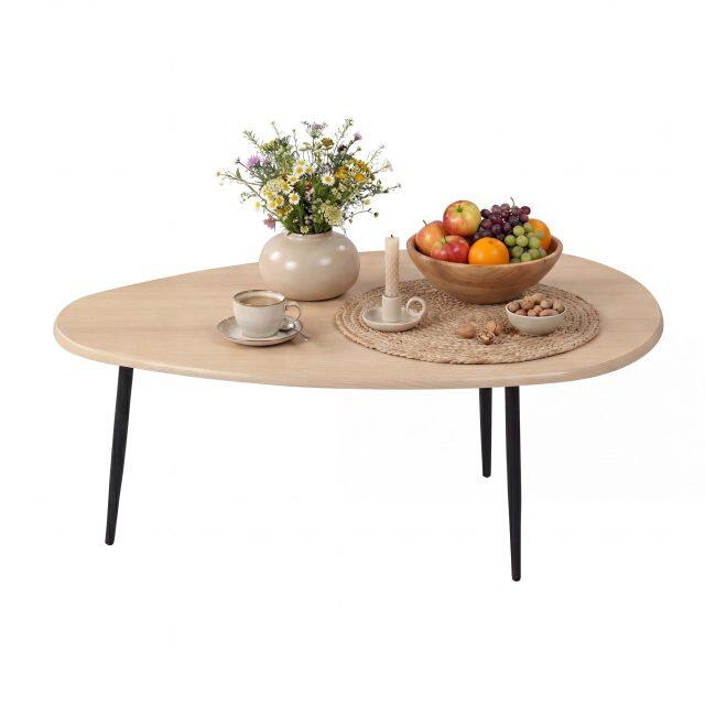 42.5-inch Mid-Century Modern Center Accent Table with Sturdy Metal Legs