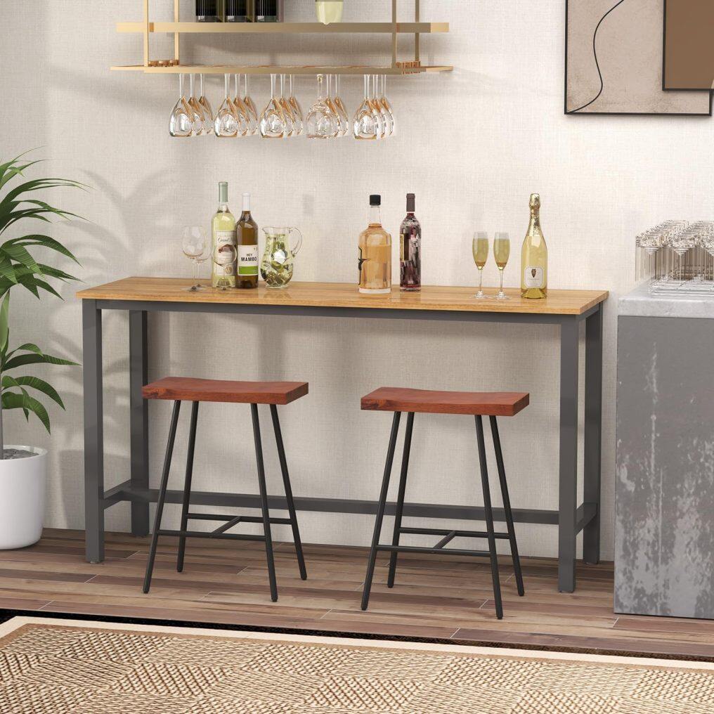 24 inch Backless Counter Height Saddle Stools with Footrest
