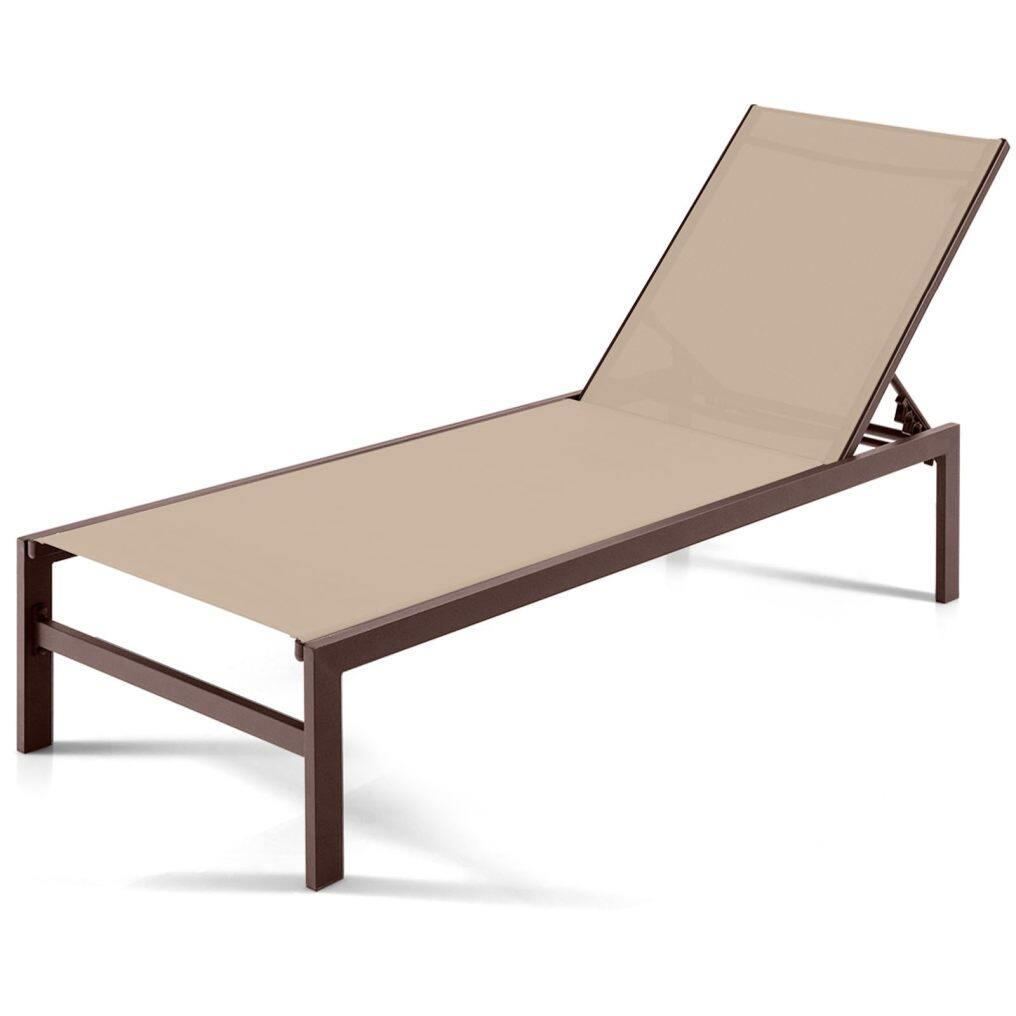 Aluminum Frame Chaise Lounge with 6 Position Adjustable