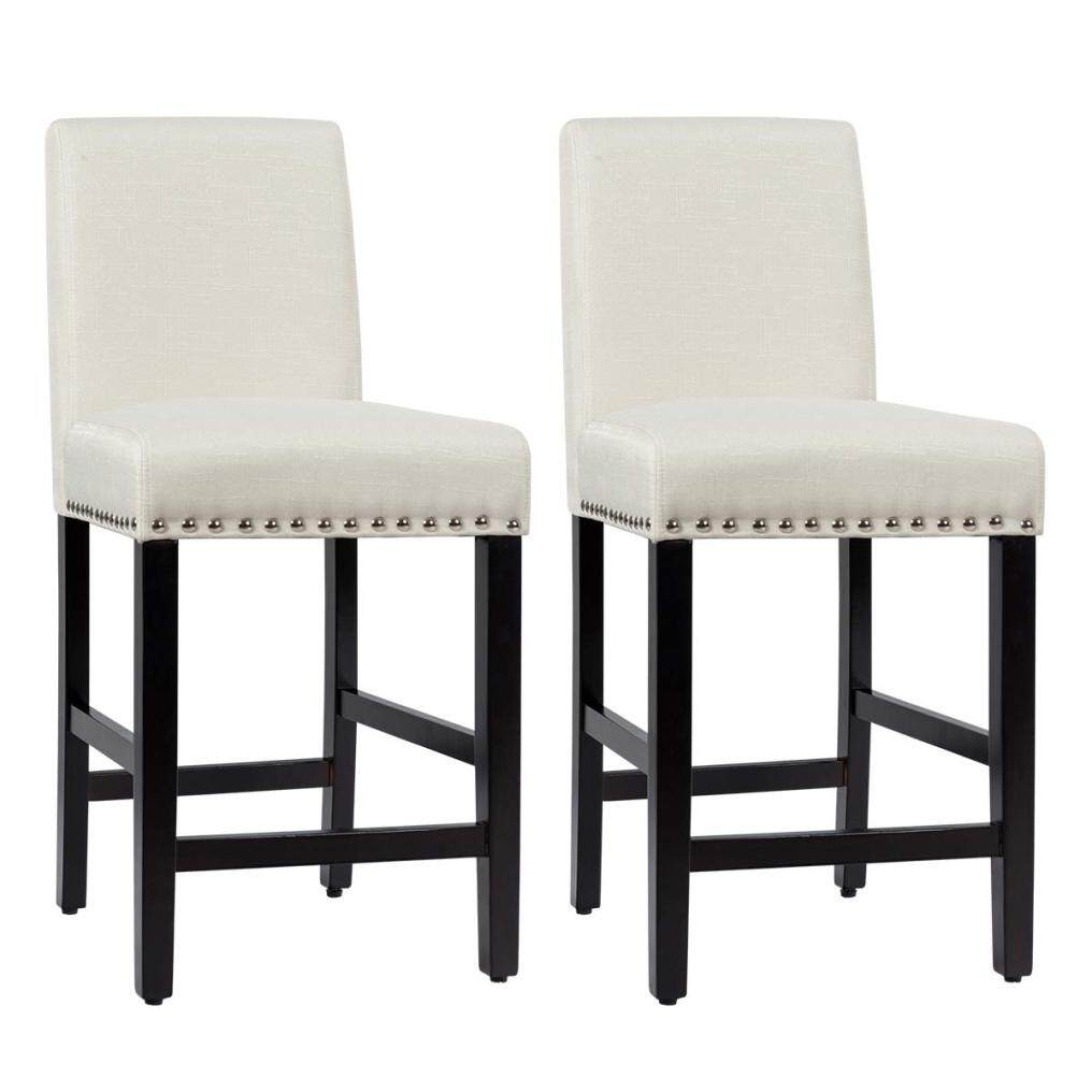 Bar Stools Set of 2/4 Upholstered Counter Height Bar Stools