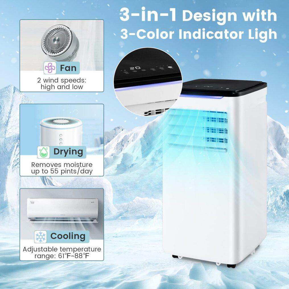 Portable Air Conditioner for Room up to 350 Sq. Ft, 10000 BTU 3-in-1 AC Unit for Bedroom