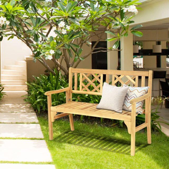 4 FT Acacia Wood Garden Bench for Park
