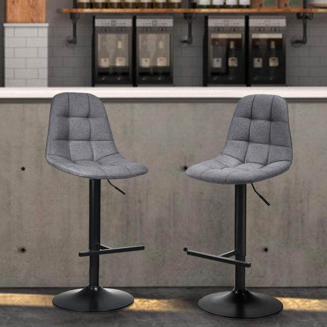 Bar Stools Set of 2/4 Height Adjustable Swivel Bar Chairs