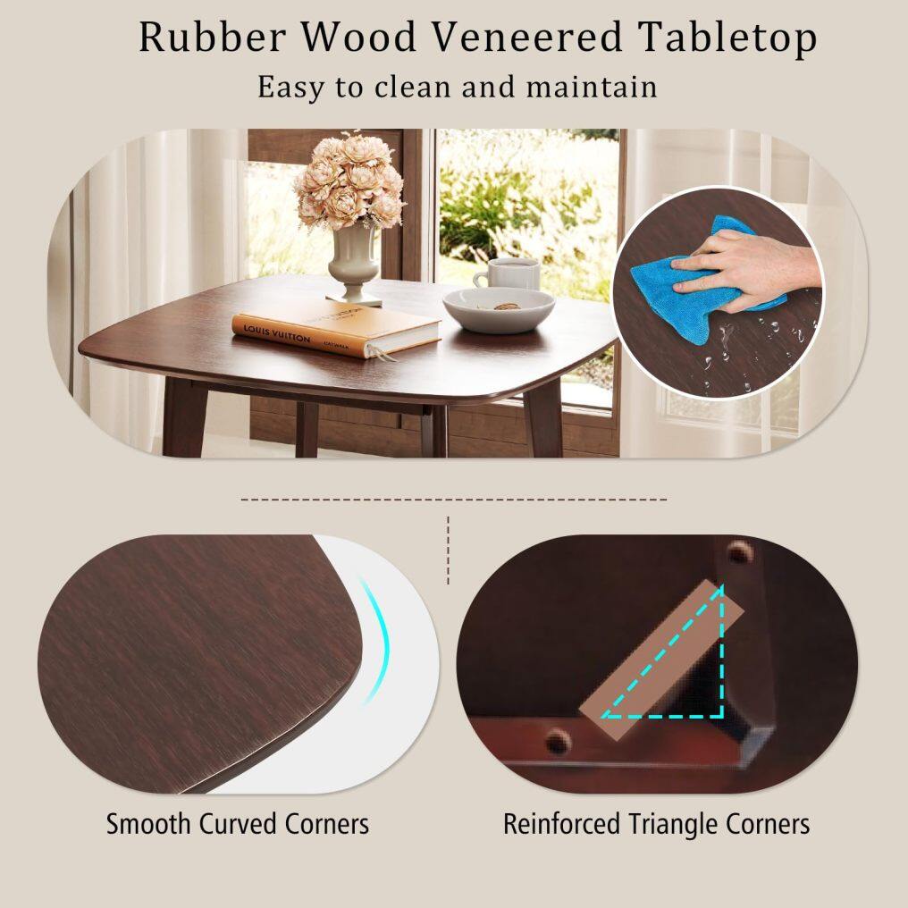 3-Piece Small Dining Table for 2 32 x 32 Inch Square Kitchen Table and Chairs