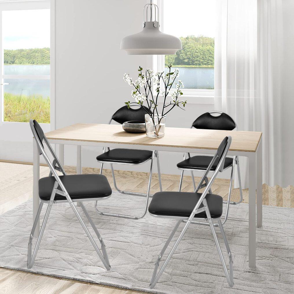 ARLIME Folding Chairs Set of 6, Foldable Chairs w/Handle Hole