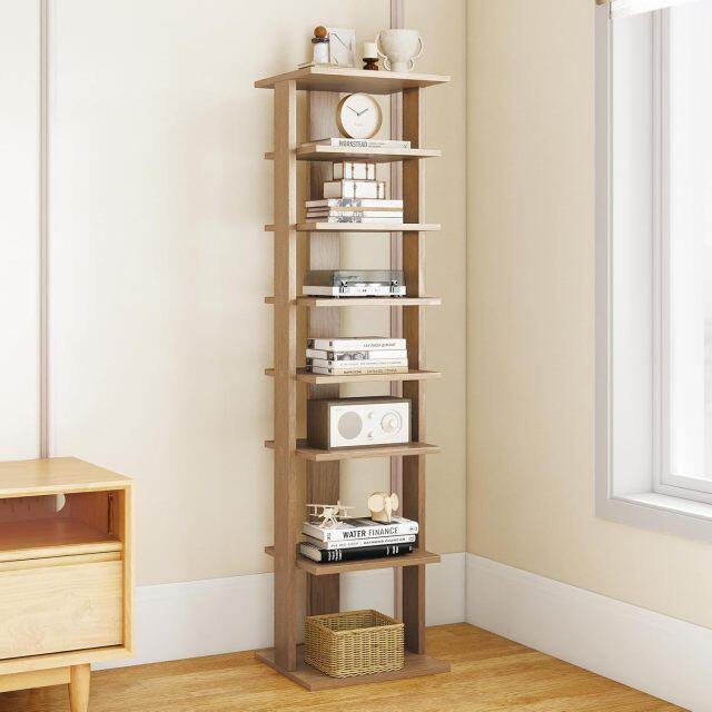 8-Tier Vertical Shoe Rack Tall Narrow Shoe Storage Organizer with Removable Shelf for Boots